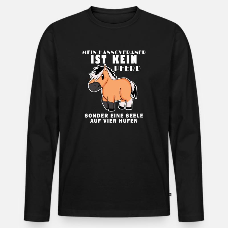 Hannoveraner Pferd Hauspferd - Männer Premium Bio Langarmshirt - Schwarz