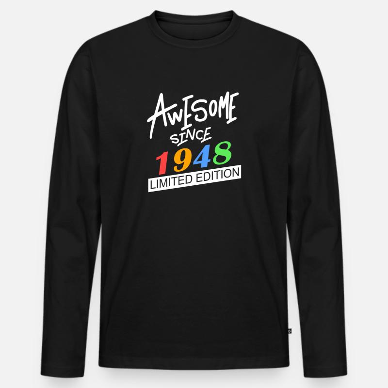 1948 - Männer Premium Bio Langarmshirt - Schwarz