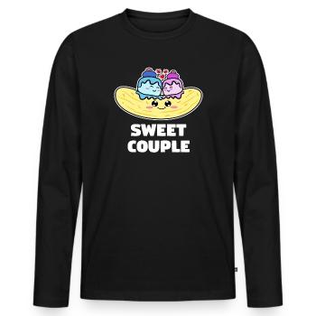 Sweet Delicious Dessert Sweets Statement - Men's Premium Organic Long Sleeve Shirt - black - Front - Nico (187cm)