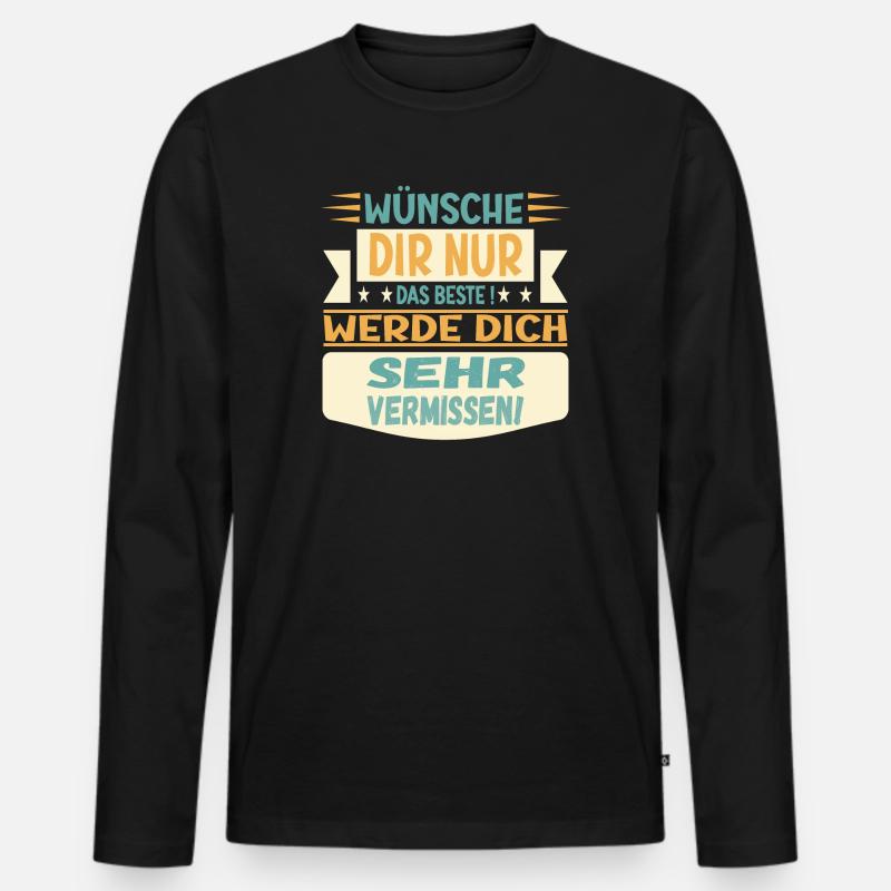 ABSCHIEDSGESCHENKE - DICH VERMISSEN - Männer Premium Bio Langarmshirt - Schwarz