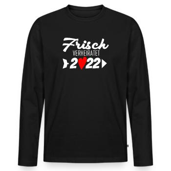 Frisch verheiratet 2022 - Männer Premium Bio Langarmshirt - Schwarz - Vorne - Nico (187cm)