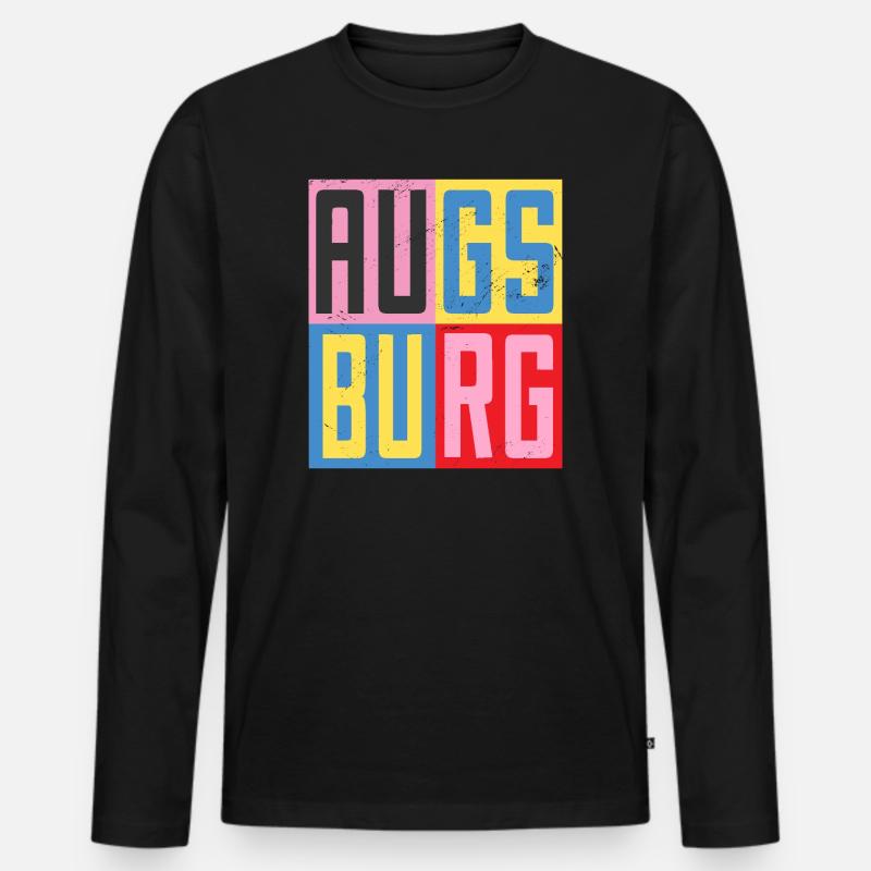 Augsburg Design - Männer Premium Bio Langarmshirt - Schwarz