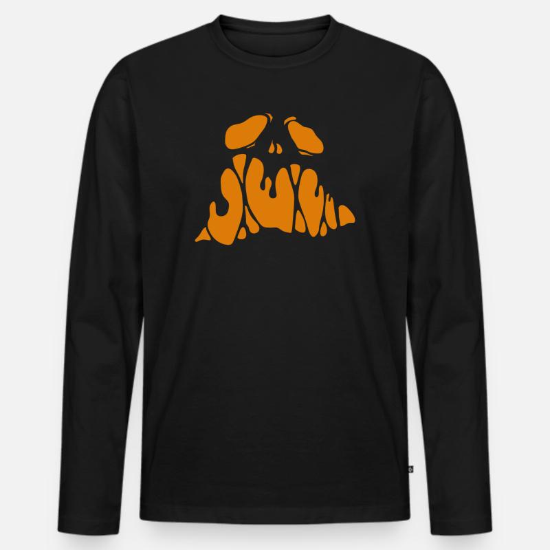 Kürbisfratze 4 - Männer Premium Bio Langarmshirt - Schwarz