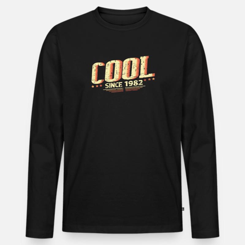 Cool seit 1982 - Männer Premium Bio Langarmshirt - Schwarz