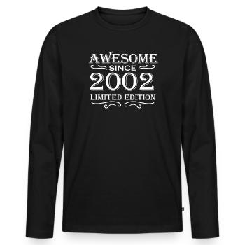 2002 - T-shirt manches longues Premium bio Homme - noir - Devant - Nico (187cm)