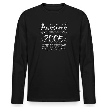 2005 - Born 2005 - Fantastic since 2005 - Men's Premium Organic Long Sleeve Shirt - black - Front - Nico (187cm)