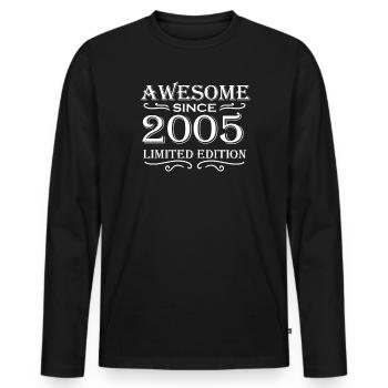 2005 - Born 2005 - Fantastic since 2005 - Men's Premium Organic Long Sleeve Shirt - black - Front - Nico (187cm)