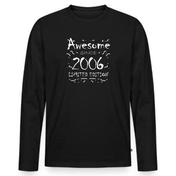 2006 - Jahrgang 2006 - Fantastisch seit 2006 - Männer Premium Bio Langarmshirt - Schwarz - Vorne - Nico (187cm)