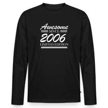 2006 - Männer Premium Bio Langarmshirt - Schwarz - Vorne - Nico (187cm)
