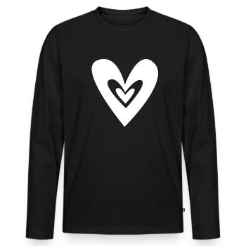 Heart Hearts - Men's Premium Organic Long Sleeve Shirt - black - Front - Nico (187cm)