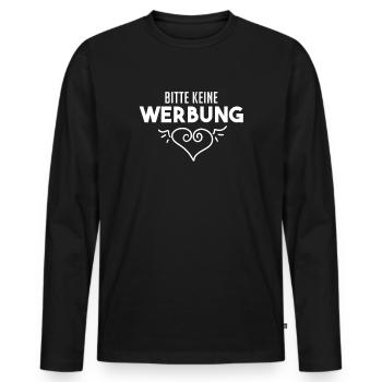Bitte keine Werbung - Briefkasten - Männer Premium Bio Langarmshirt - Schwarz - Vorne - Nico (187cm)