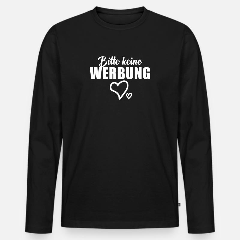 Bitte keine Werbung - Männer Premium Bio Langarmshirt - Schwarz