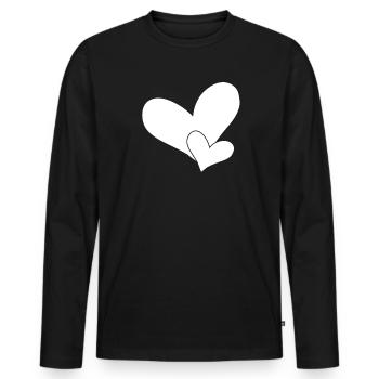 Heart Hearts - Men's Premium Organic Long Sleeve Shirt - black - Front - Nico (187cm)