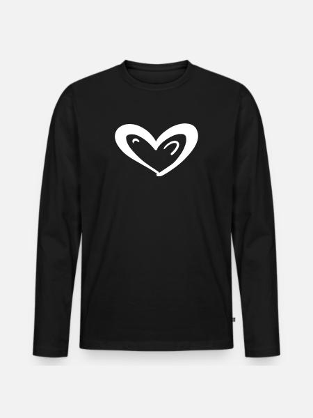 Heart Symbol Love - Men's Premium Organic Long Sleeve Shirt - black