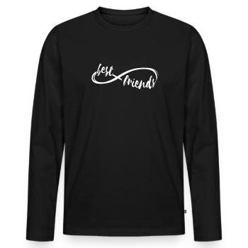 best friends weiß - Männer Premium Bio Langarmshirt - Schwarz - Vorne - Nico (187cm)