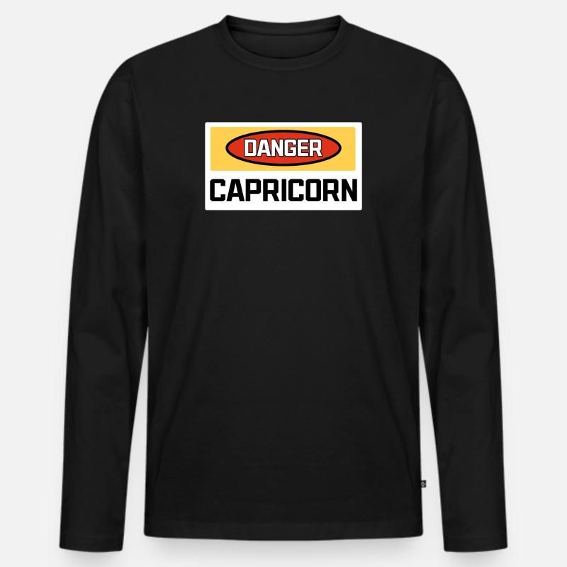 Steinbock Statement Horoskop Galaxie Aberglaube - Männer Premium Bio Langarmshirt - Schwarz