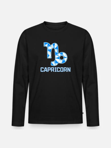 Sternzeichen Steinbock Sterndeutung Horoskop - Männer Premium Bio Langarmshirt - Schwarz