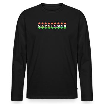 Constellation Horoscope Superstition Ciel Capricorne - T-shirt manches longues Premium bio Homme - noir - Devant - Nico (187cm)