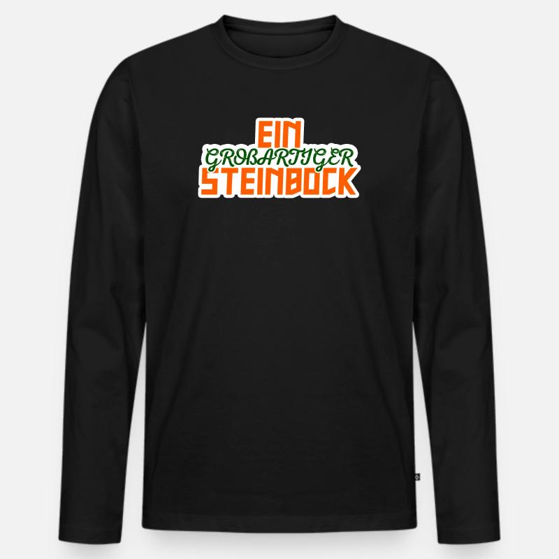 Steinbock Galaxy Statement Tierkreiszeichen Himmel - Männer Premium Bio Langarmshirt - Schwarz