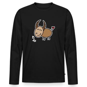 Superstition Cœur Horoscope Capricorne Astronomie - T-shirt manches longues Premium bio Homme - noir - Devant - Nico (187cm)