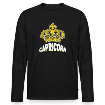 Constellation Astronomie Capricorne Superstition Horoscope - T-shirt manches longues Premium bio Homme - noir - Devant - Nico (187cm)
