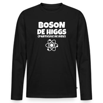 boson de higgs, physicien, big bang, univers - T-shirt manches longues Premium bio Homme - noir - Devant - Nico (187cm)