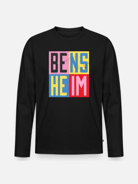 Bensheim Cities Design - Men's Premium Organic Long Sleeve Shirt - black