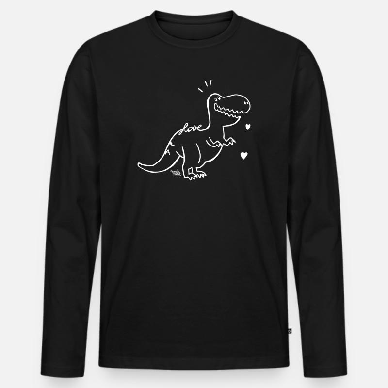 Dinosaurier - Baby T-Rex - Männer Premium Bio Langarmshirt - Schwarz