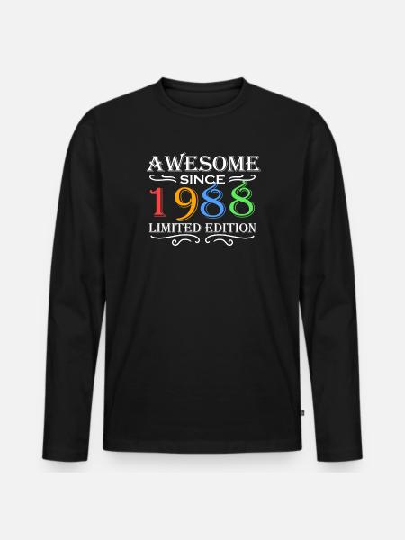 1988 - Born 1988 - Men's Premium Organic Long Sleeve Shirt - black