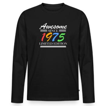 1975 - Fantastic since 1975 - Born in 1975 - Men's Premium Organic Long Sleeve Shirt - black - Front - Nico (187cm)