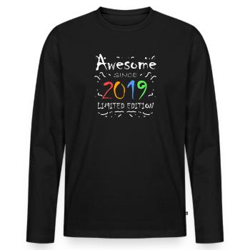 2019 - Fantastic since 2019 - Vintage 2019 - Men's Premium Organic Long Sleeve Shirt - black - Front - Nico (187cm)