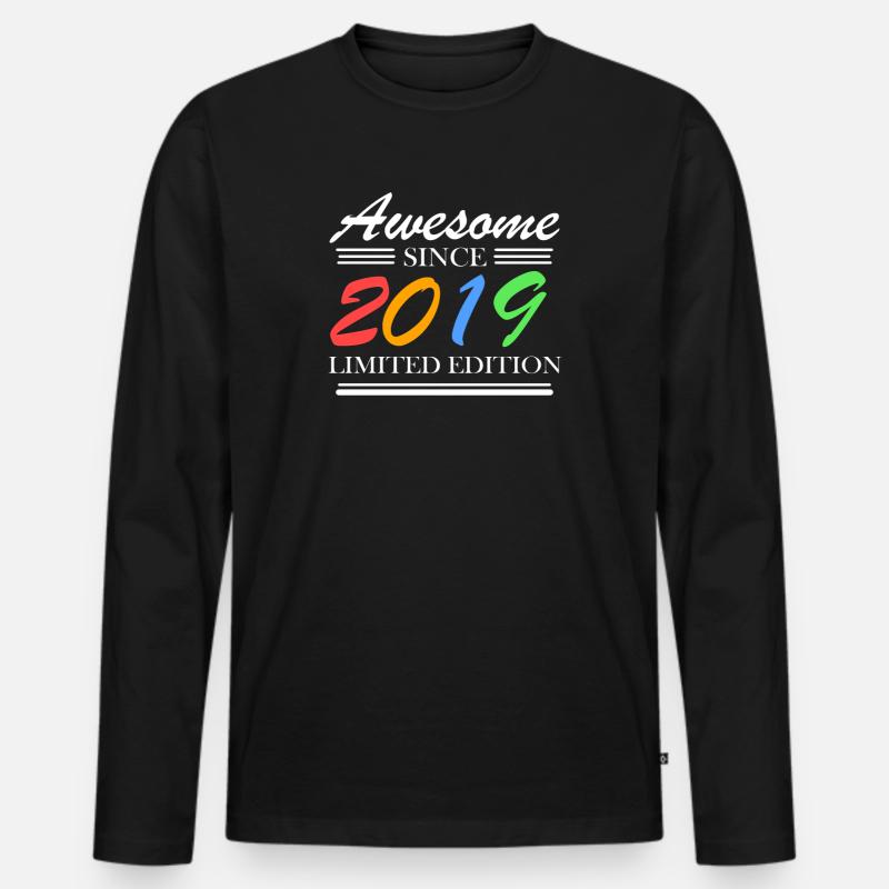 2019 - Männer Premium Bio Langarmshirt - Schwarz