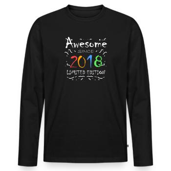 2018 - Fantastic since 2018 - Vintage 2018 - Men's Premium Organic Long Sleeve Shirt - black - Front - Nico (187cm)