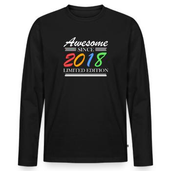2018 - Fantastic since 2018 - Vintage 2018 - Men's Premium Organic Long Sleeve Shirt - black - Front - Nico (187cm)