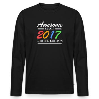 2017 - Fantastic since 2017 - Vintage 2017 - Men's Premium Organic Long Sleeve Shirt - black - Front - Nico (187cm)