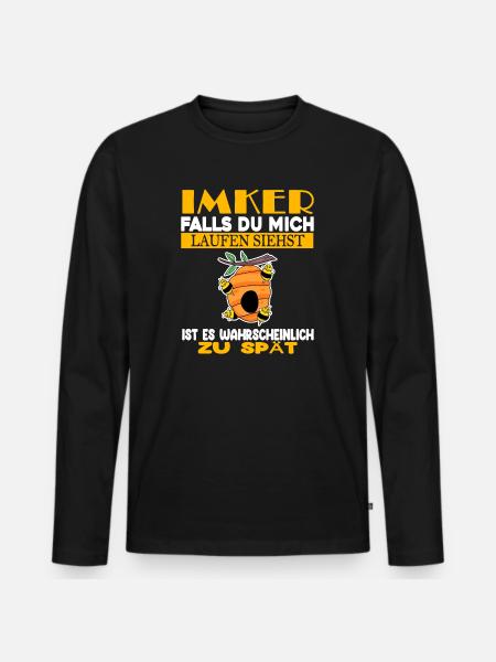 Imker Imkerei Honig Bienen - Männer Premium Bio Langarmshirt - Schwarz