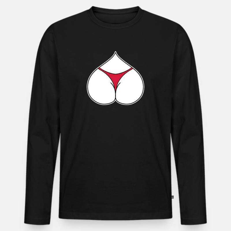 Arsch Herz Liebe - Männer Premium Bio Langarmshirt - Schwarz