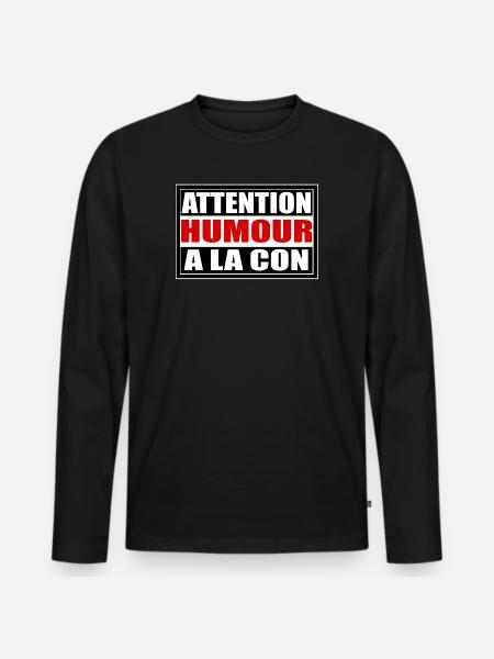 Humour a la con - T-shirt manches longues Premium bio Homme - noir