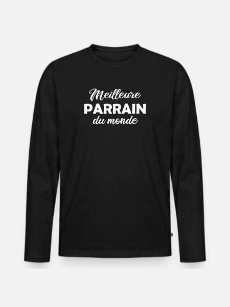 Meilleur Parrain du Monde - T-shirt manches longues Premium bio Homme - noir