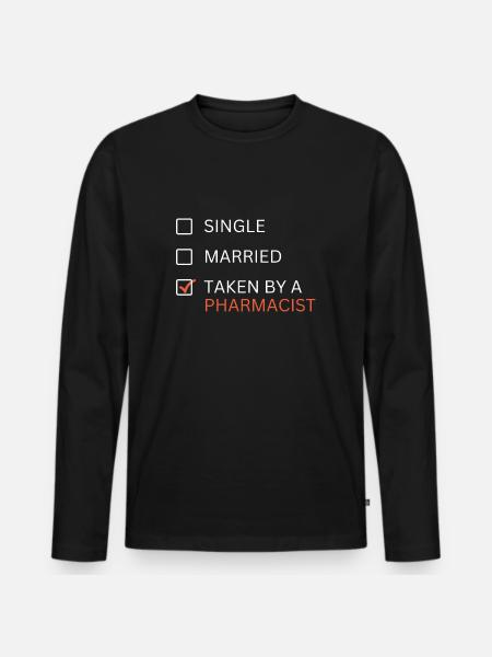 Married to pharmacist - Men's Premium Organic Long Sleeve Shirt - black