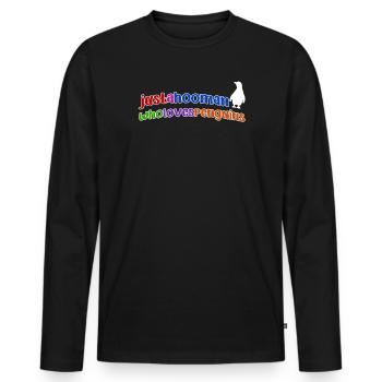 Bird Animal Penguin Zoo Pôle Sud Déclaration Oiseau de mer - T-shirt manches longues Premium bio Homme - noir - Devant - Nico (187cm)