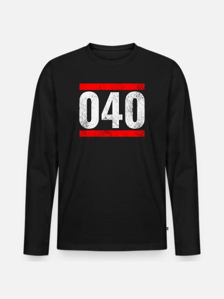 040 - T-shirt manches longues Premium bio Homme - noir