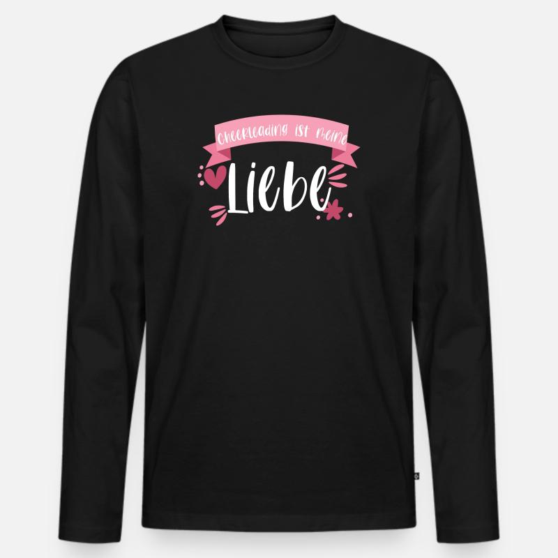 Cheerleader Cheerleading Liebe Geschenk - Männer Premium Bio Langarmshirt - Schwarz