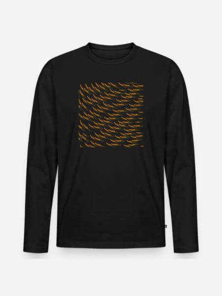 pflanzenmuster sommerlich, gerstenmuster - Männer Premium Bio Langarmshirt - Schwarz