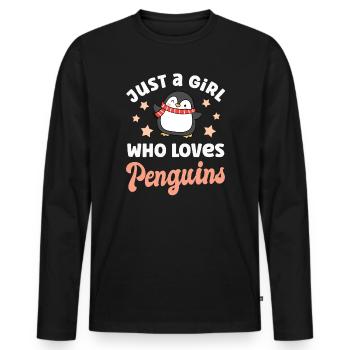 Pinguin Pinguine - Männer Premium Bio Langarmshirt - Schwarz - Vorne - Nico (187cm)