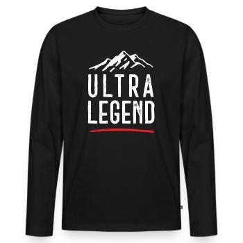 Ultra Legend - Men's Premium Organic Long Sleeve Shirt - black - Front - Nico (187cm)
