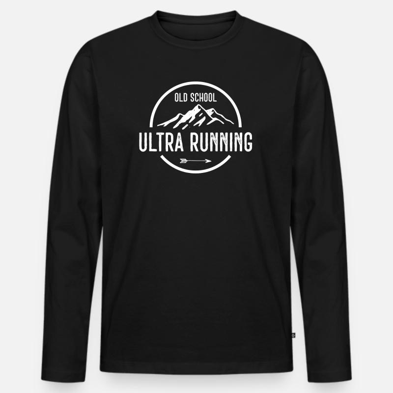 Old-School-Ultra-Running - Männer Premium Bio Langarmshirt - Schwarz