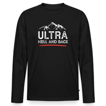 Ultra – Hell and Back - Men's Premium Organic Long Sleeve Shirt - black - Front - Nico (187cm)