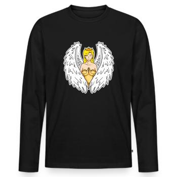 Guardian angel - Men's Premium Organic Long Sleeve Shirt - black - Front - Nico (187cm)