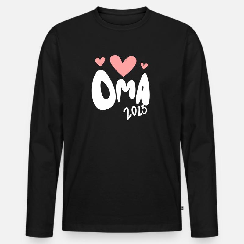 Oma 2023 - Werdende Oma 2023 - Männer Premium Bio Langarmshirt - Schwarz